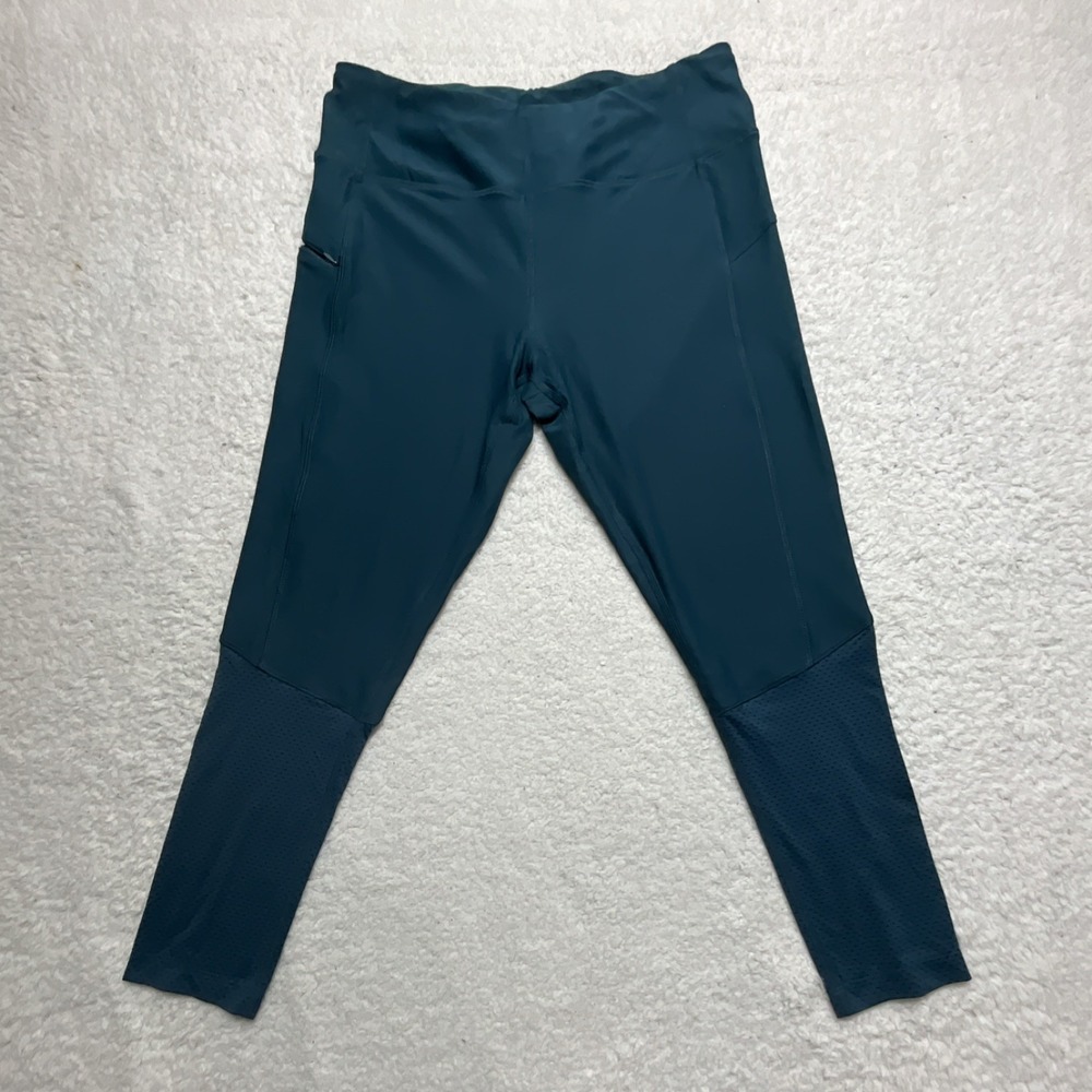 Well + Calm Teal High Rise Ankle Leggings Women's‎ L 26" Inseam Pocket Stretch